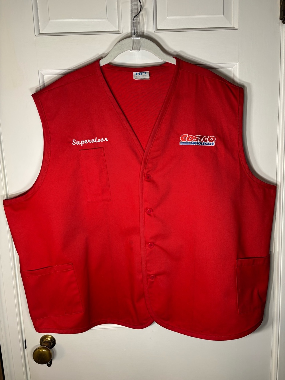 Red Costco Wholesale Supervisor Vest 2XL Unisex High Performance Identity HPI